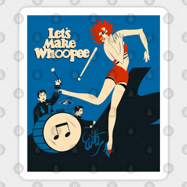 Let’s Make Whoopee! Jazz Vintage Poster Sticker by NattyDesigns